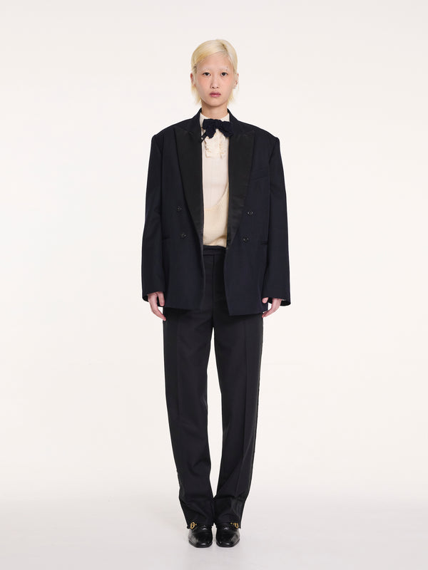 MAXIME Oversized Smoking Jacket  - Navy / Black