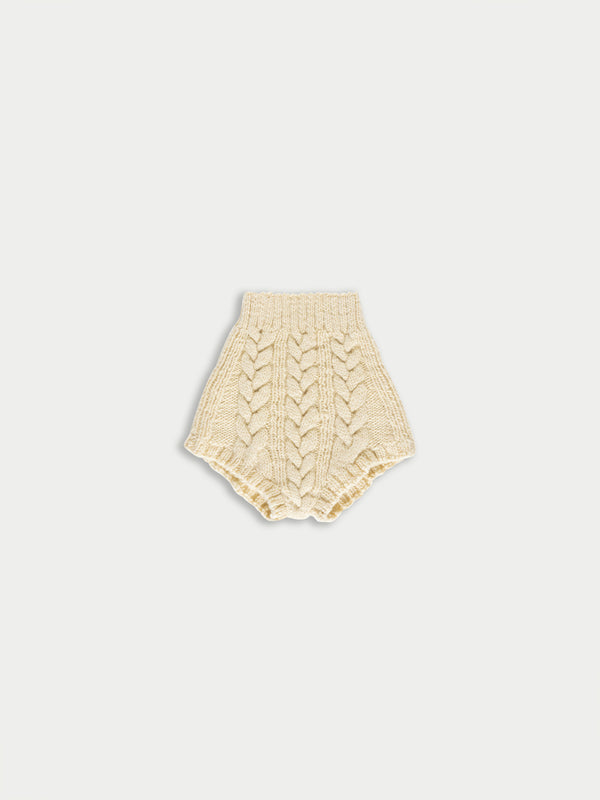 EDIE Handknitted Striped Pants - Ecru