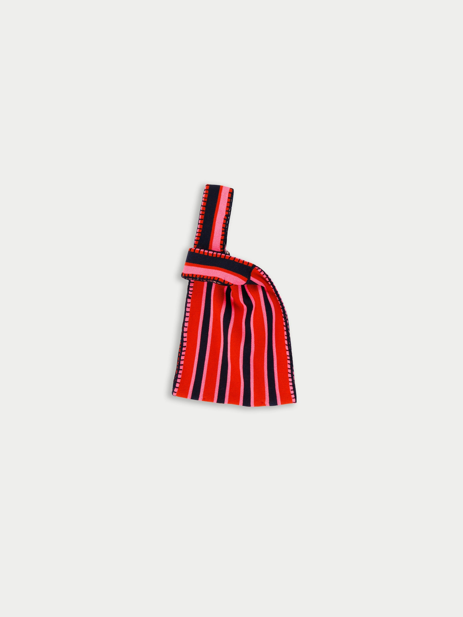BEE Knitted Bag - Red / Navy / Neon Pink