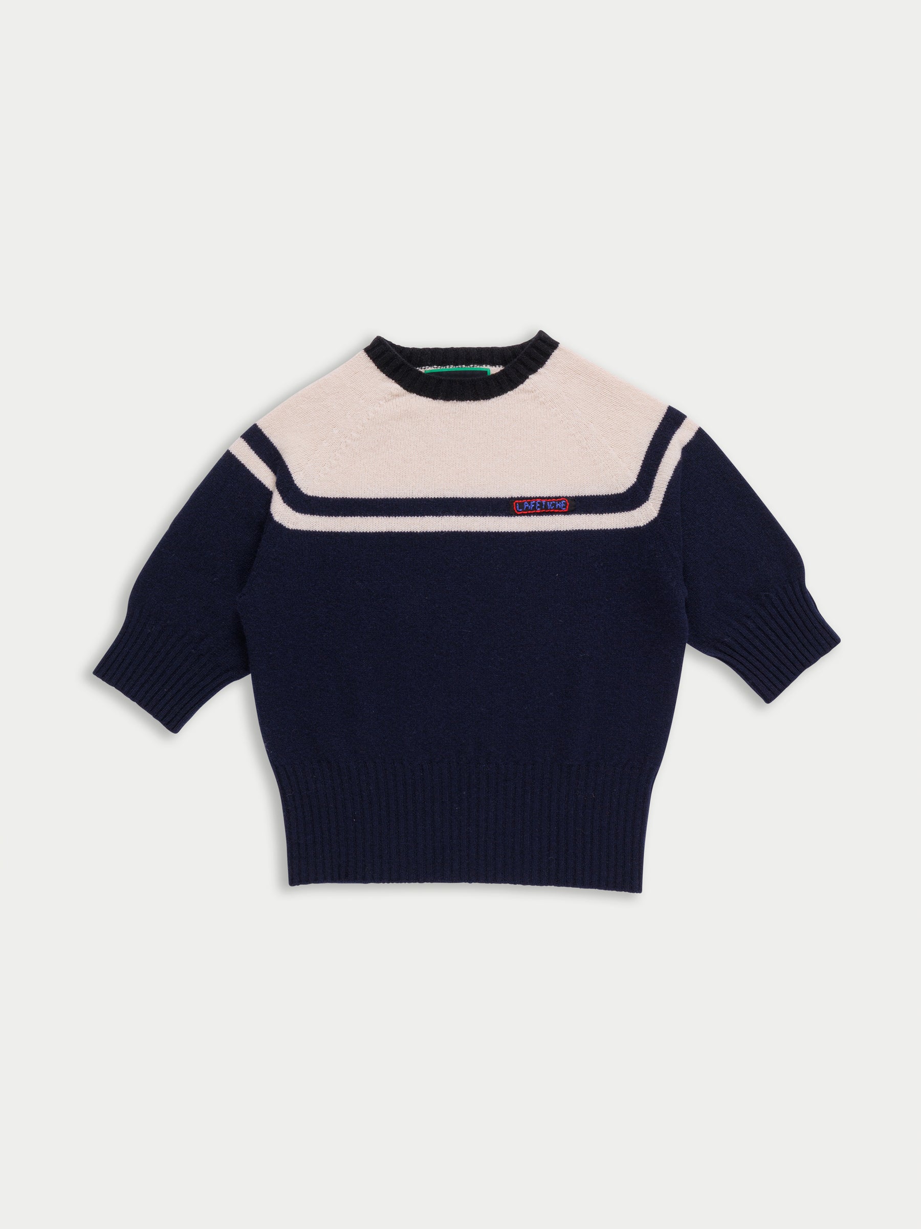 ADY 3/4 Sleeve Sweater - Navy / Ecru / Black