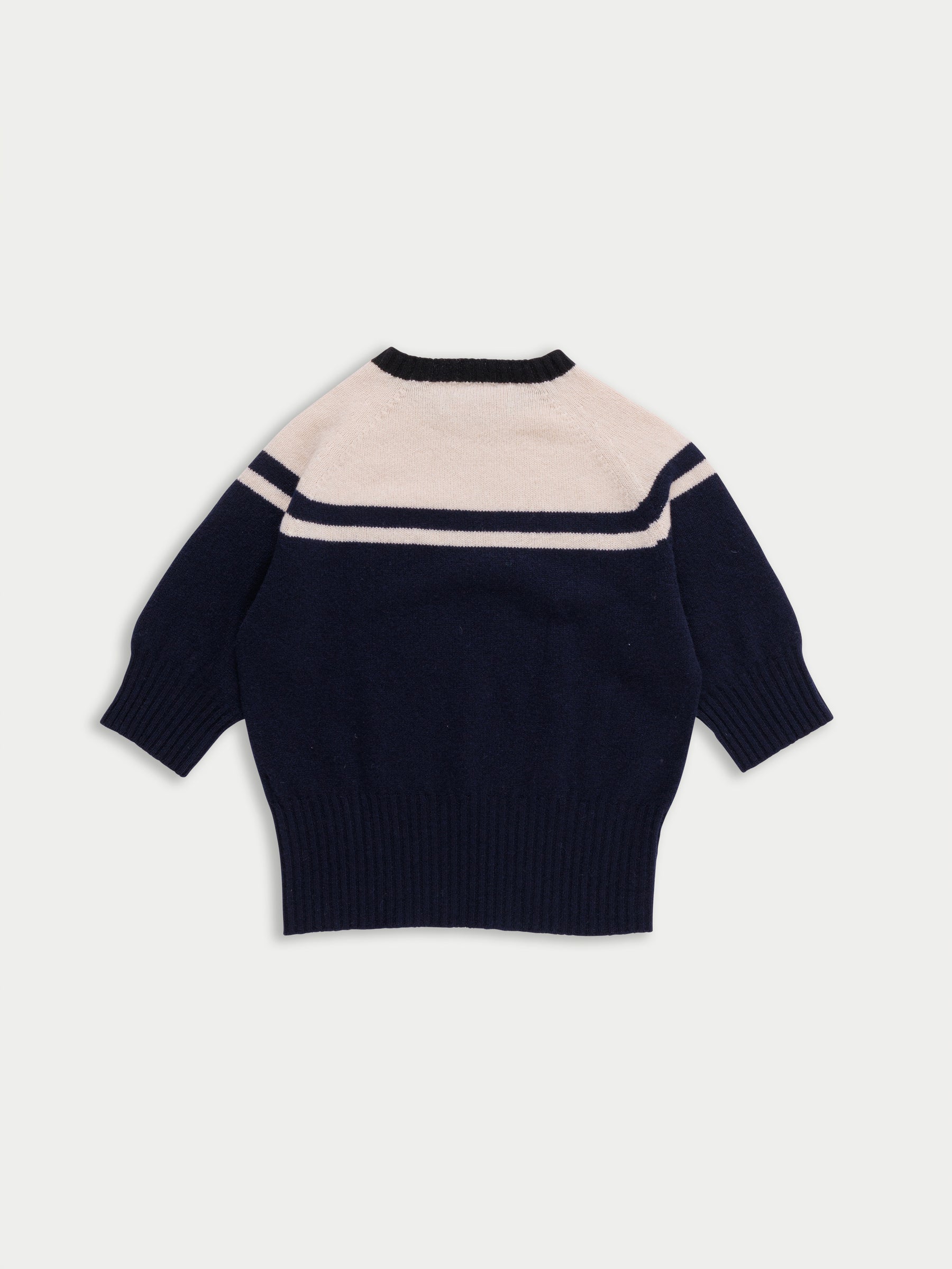 ADY 3/4 Sleeve Sweater - Navy / Ecru / Black