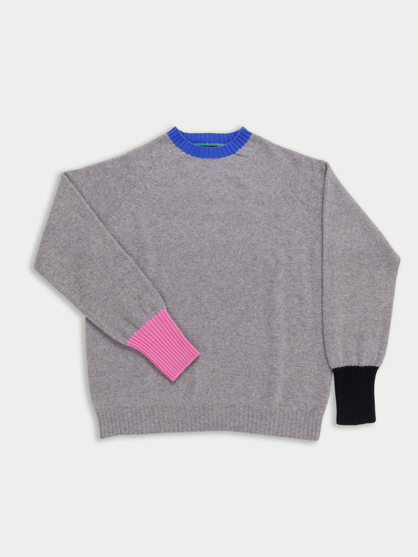 BRYAN Unisex Lambswool Sweater - Grey / Pink / Navy / Blue
