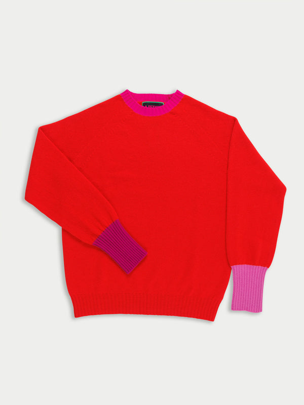 BRYAN Unisex Lambswool Sweater - Red / Purple / Pink / Fuschia