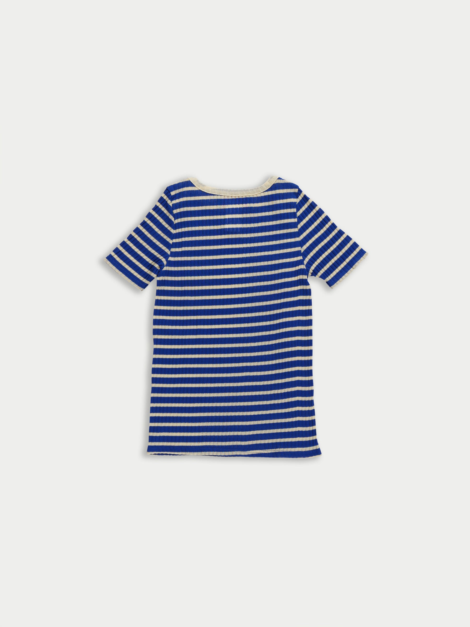 JAJA Striped Short Sleeve Top - Blue / Ecru