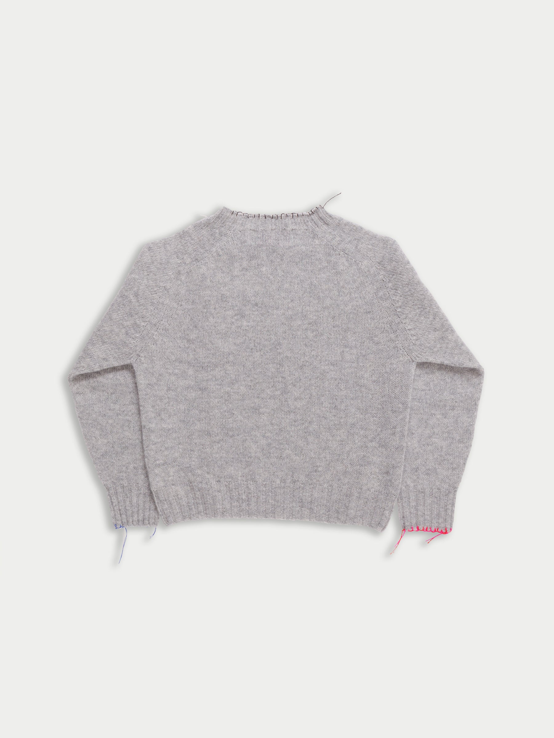 JOY Crew Neck Shetland Sweater - Light Grey