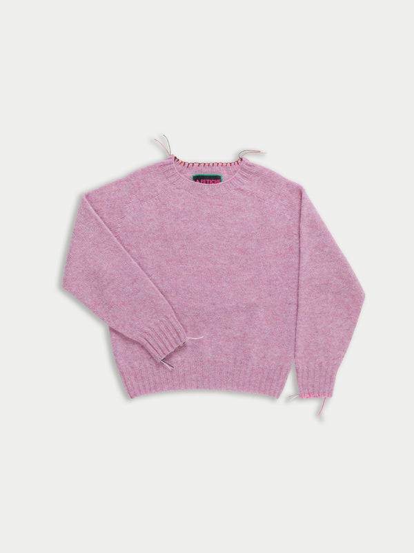 JOY Crew Neck Shetland Sweater - Lilac