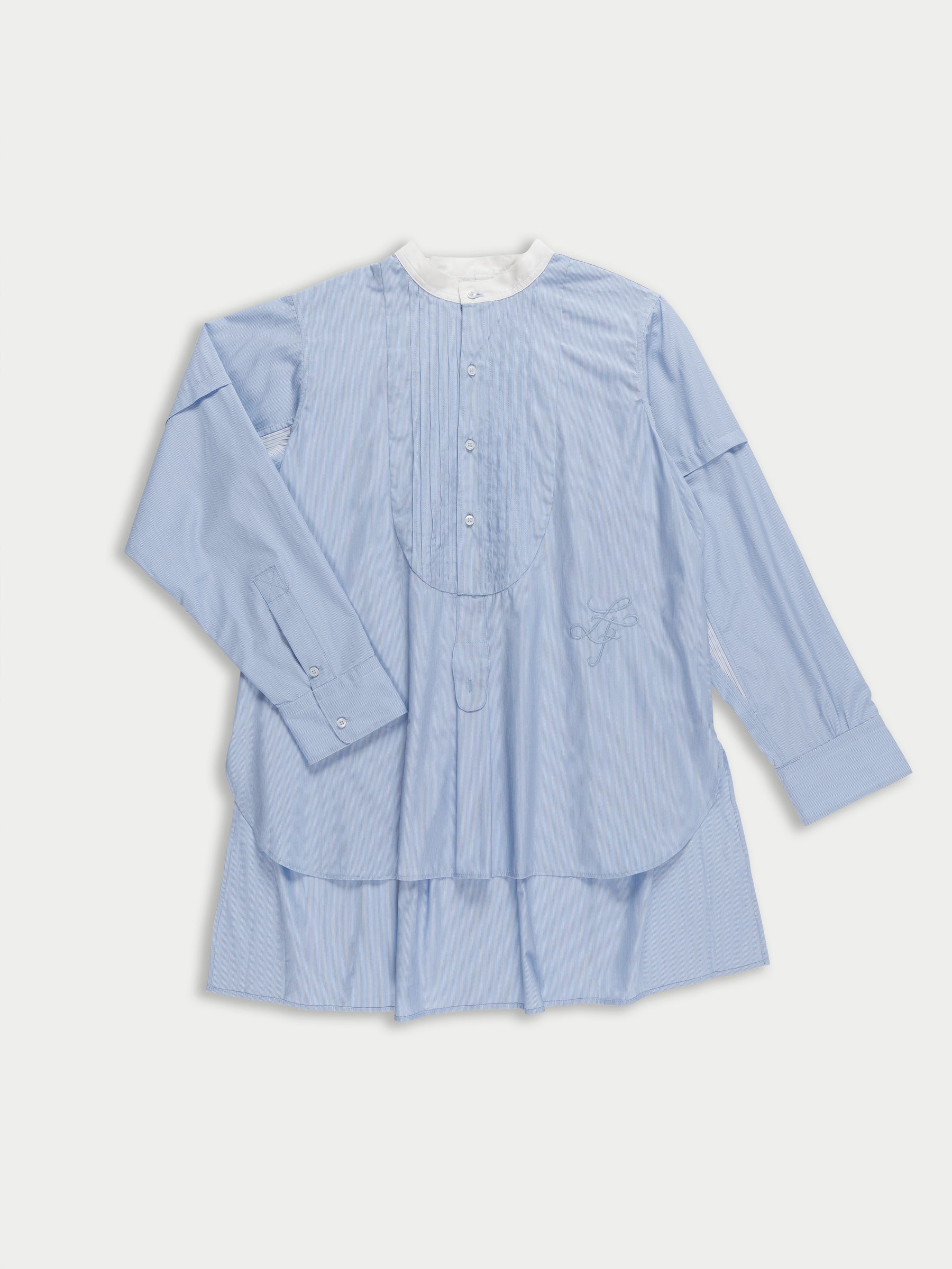 LOU Traditional Striped Overshirt - Blue Stripes