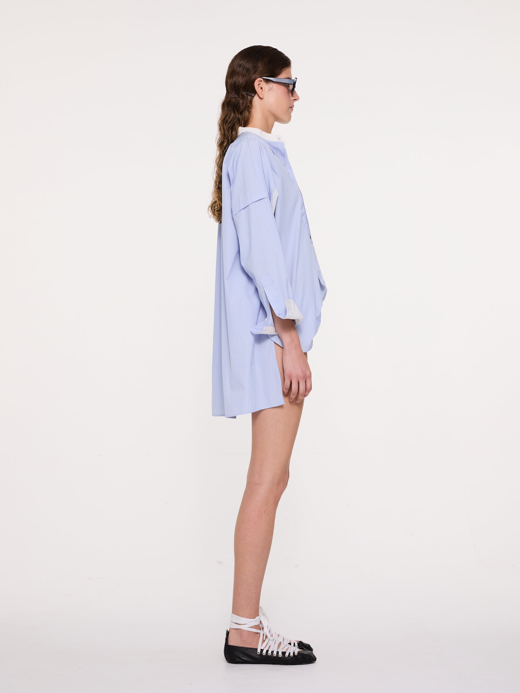 LOU Traditional Striped Overshirt - Blue Stripes