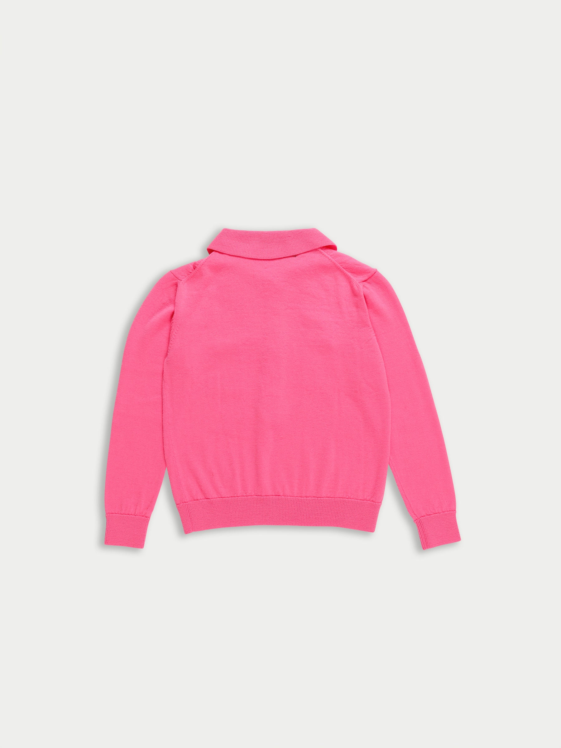 SAMMY Fine Weight Polo Top - Neon Pink