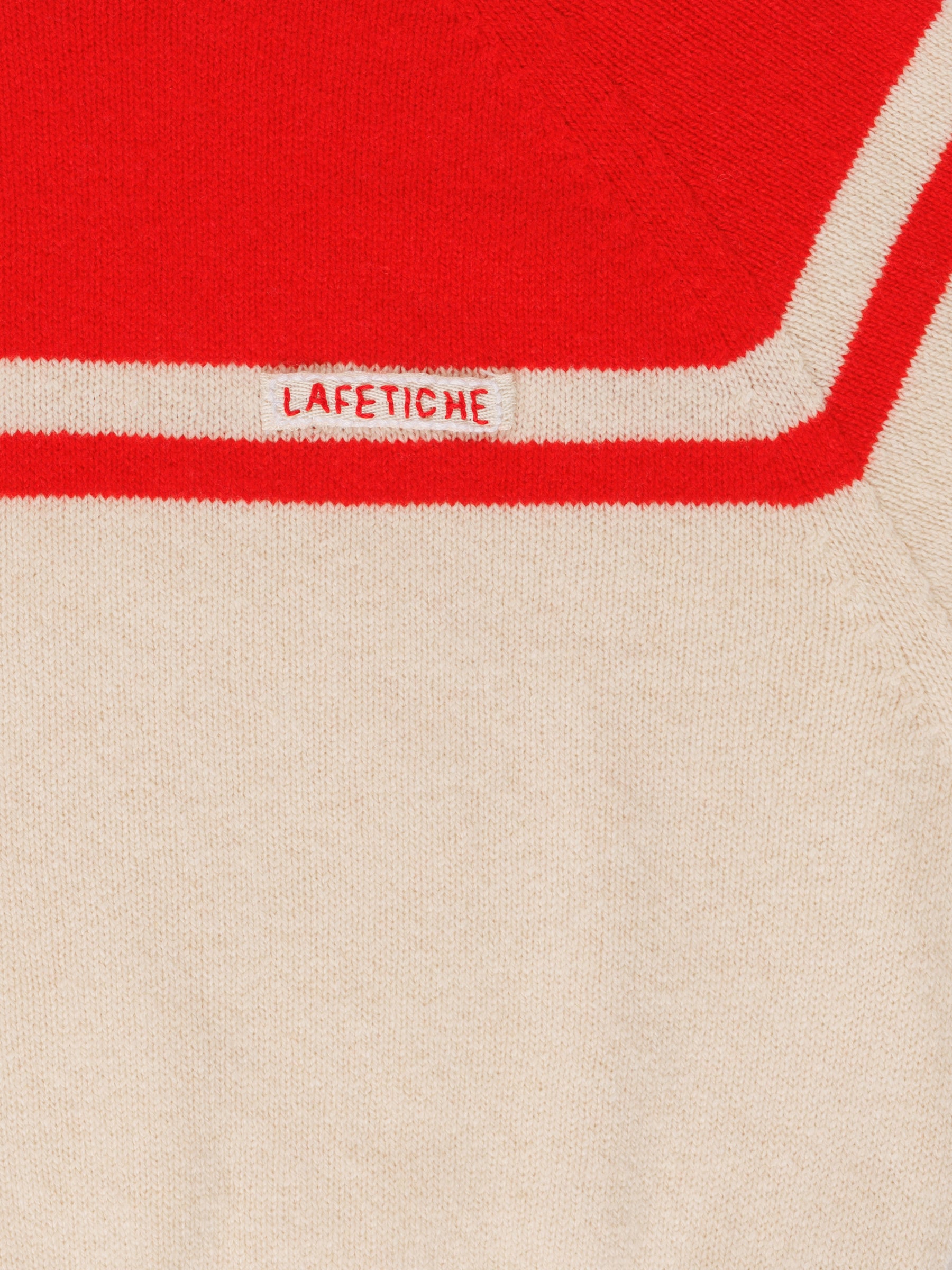ADY 3/4 Sleeve Sweater - Red / Ecru / Pink