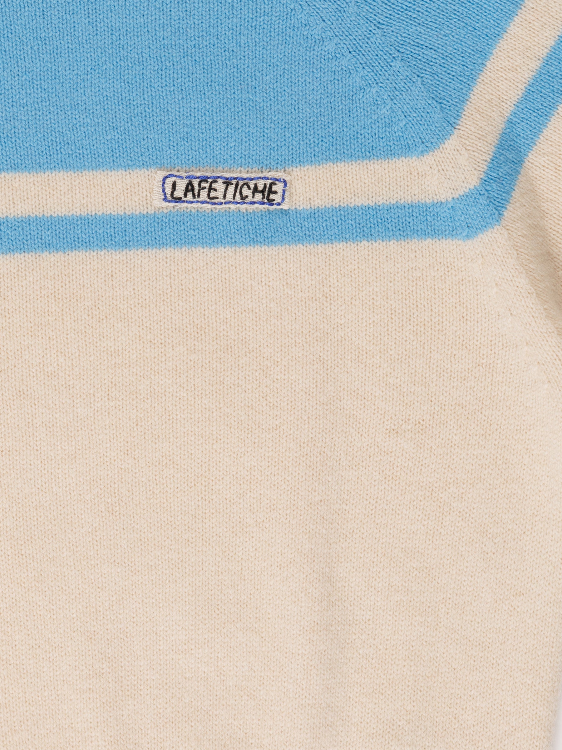 ADY 3/4 Sleeve Sweater - Light Blue / Ecru / Navy