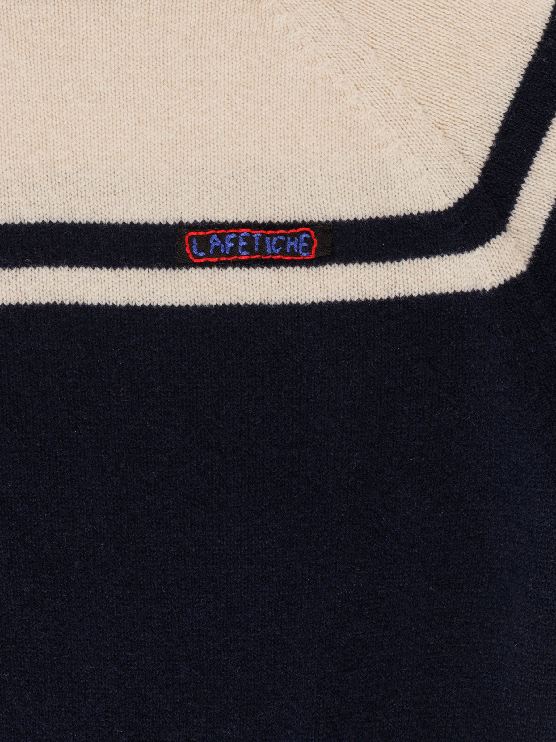 ADY 3/4 Sleeve Sweater - Navy / Ecru / Black