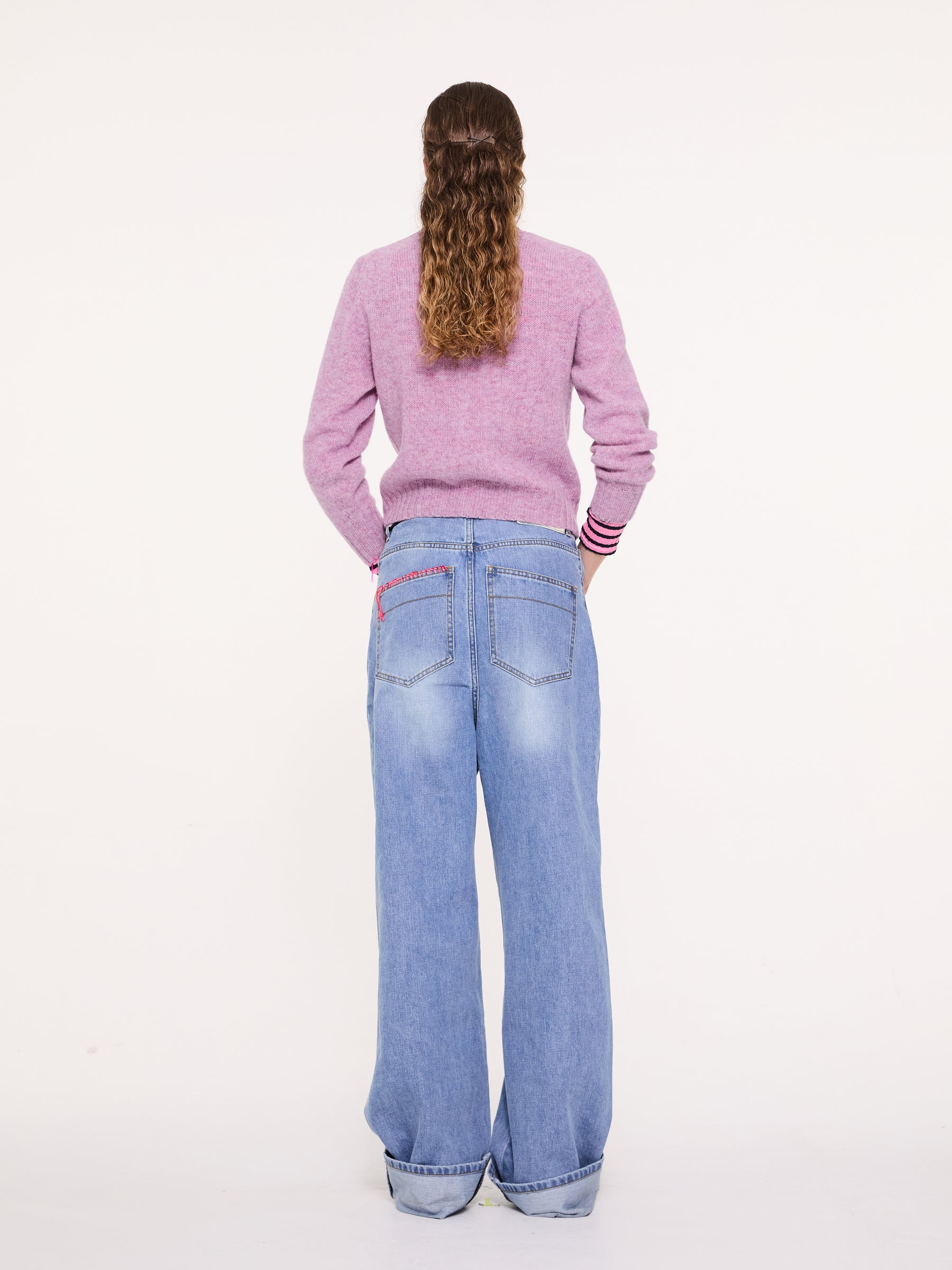 JOY Crew Neck Shetland Sweater - Lilac