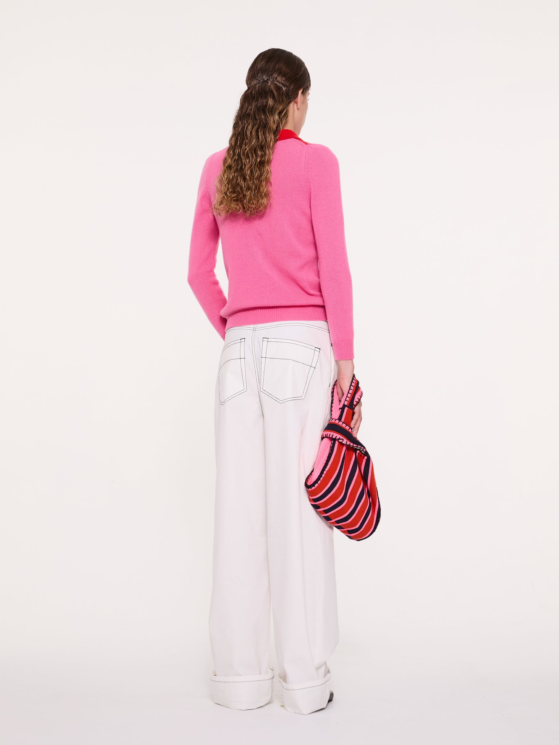 LORY Polo Sweater - Pink / Red