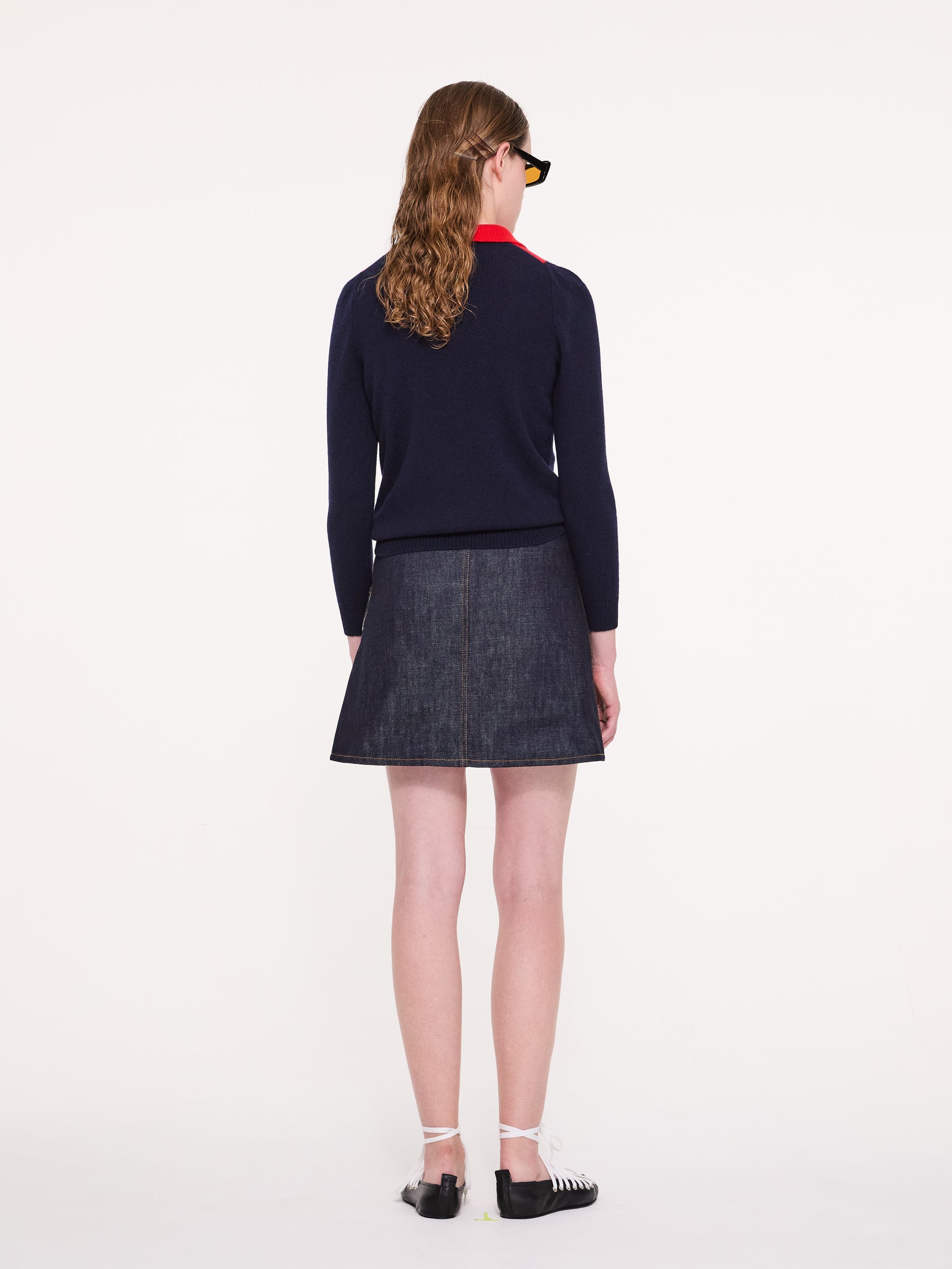 LORY Polo Sweater - Navy / Red