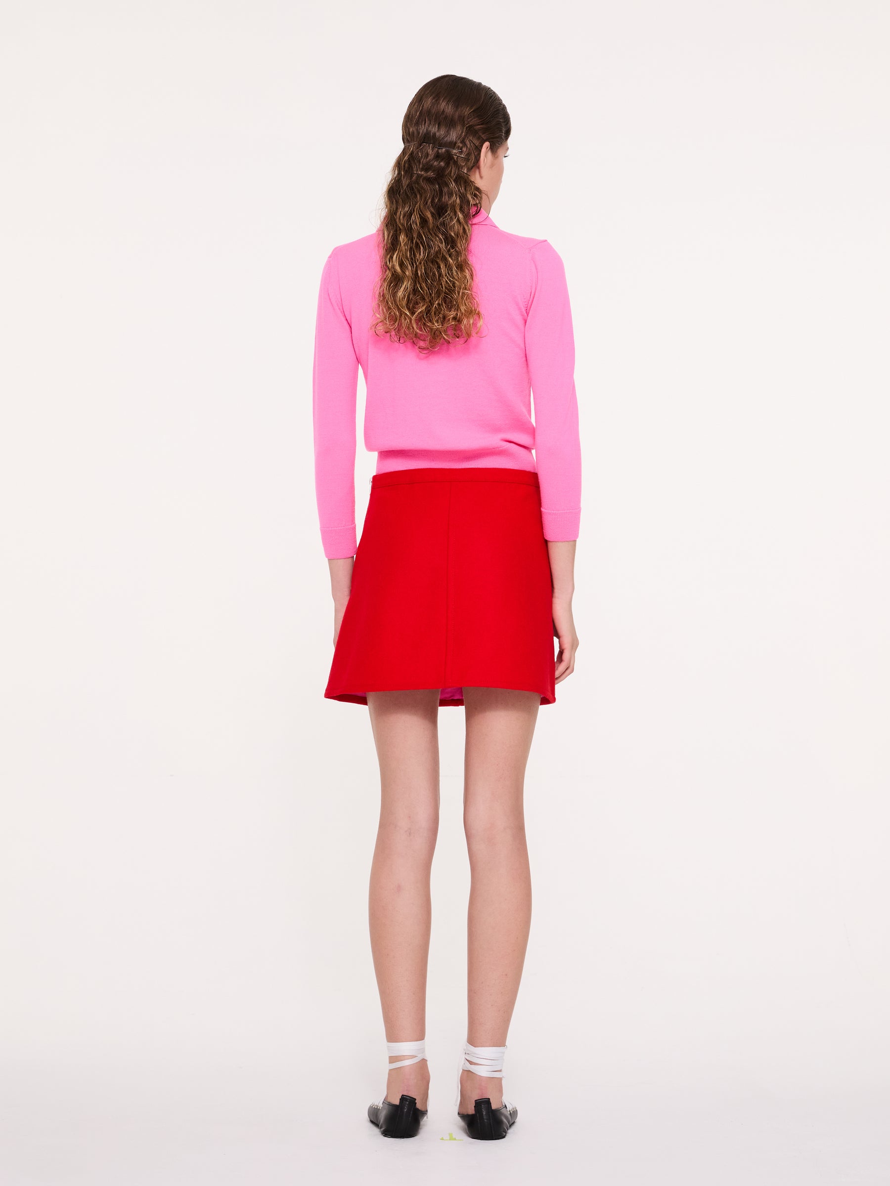 SAMMY Fine Weight Polo Top - Neon Pink
