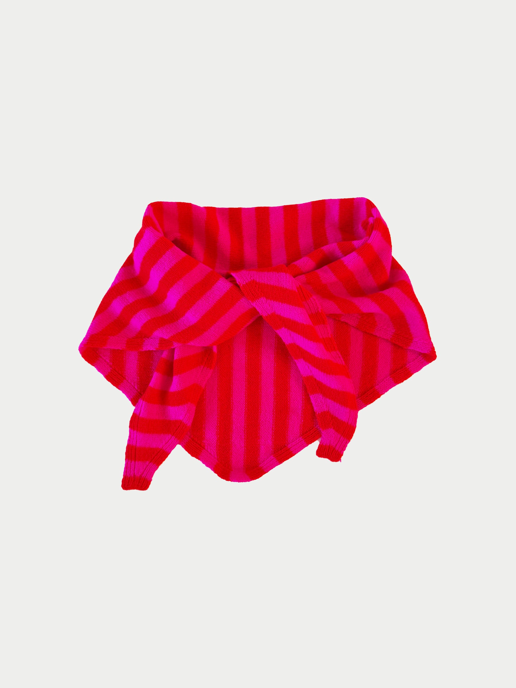 LIVA X Striped Triangle Scarf - Red / Pink