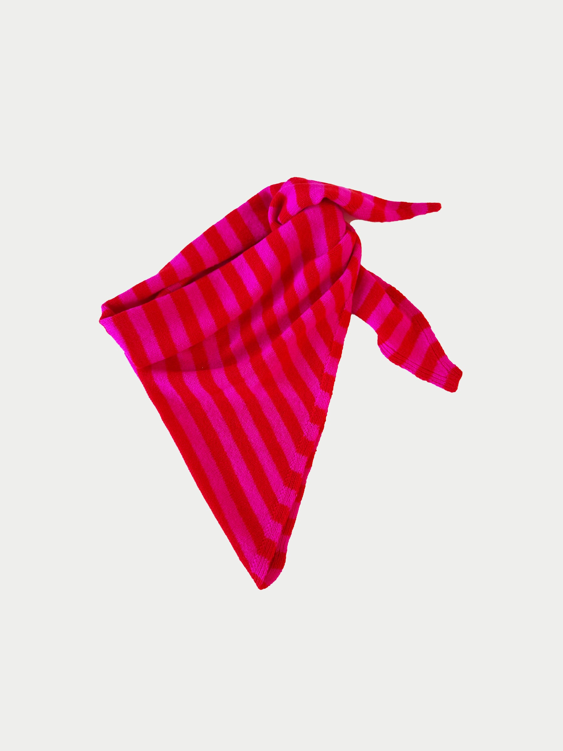 LIVA X Striped Triangle Scarf - Red / Pink