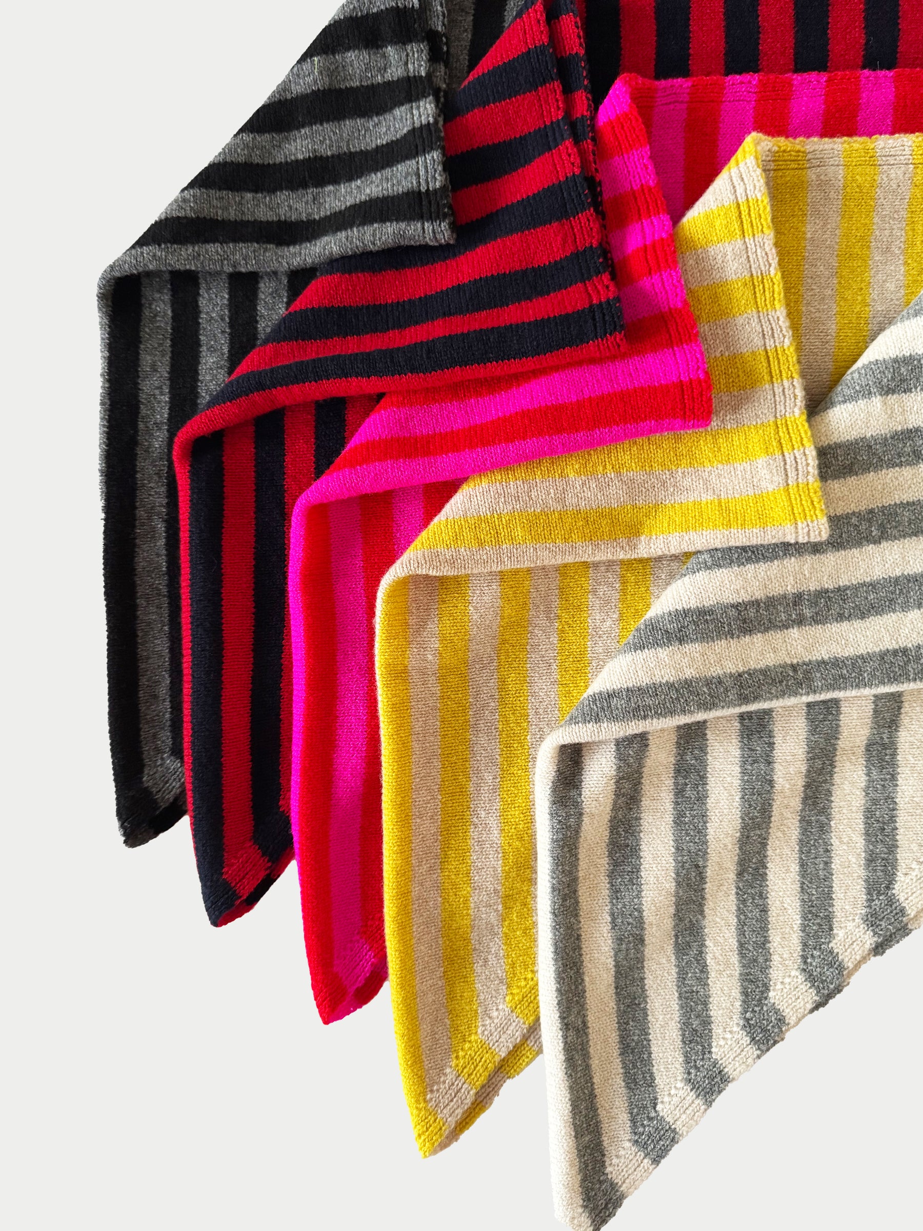 LIVA X Striped Triangle Scarf - Red / Pink