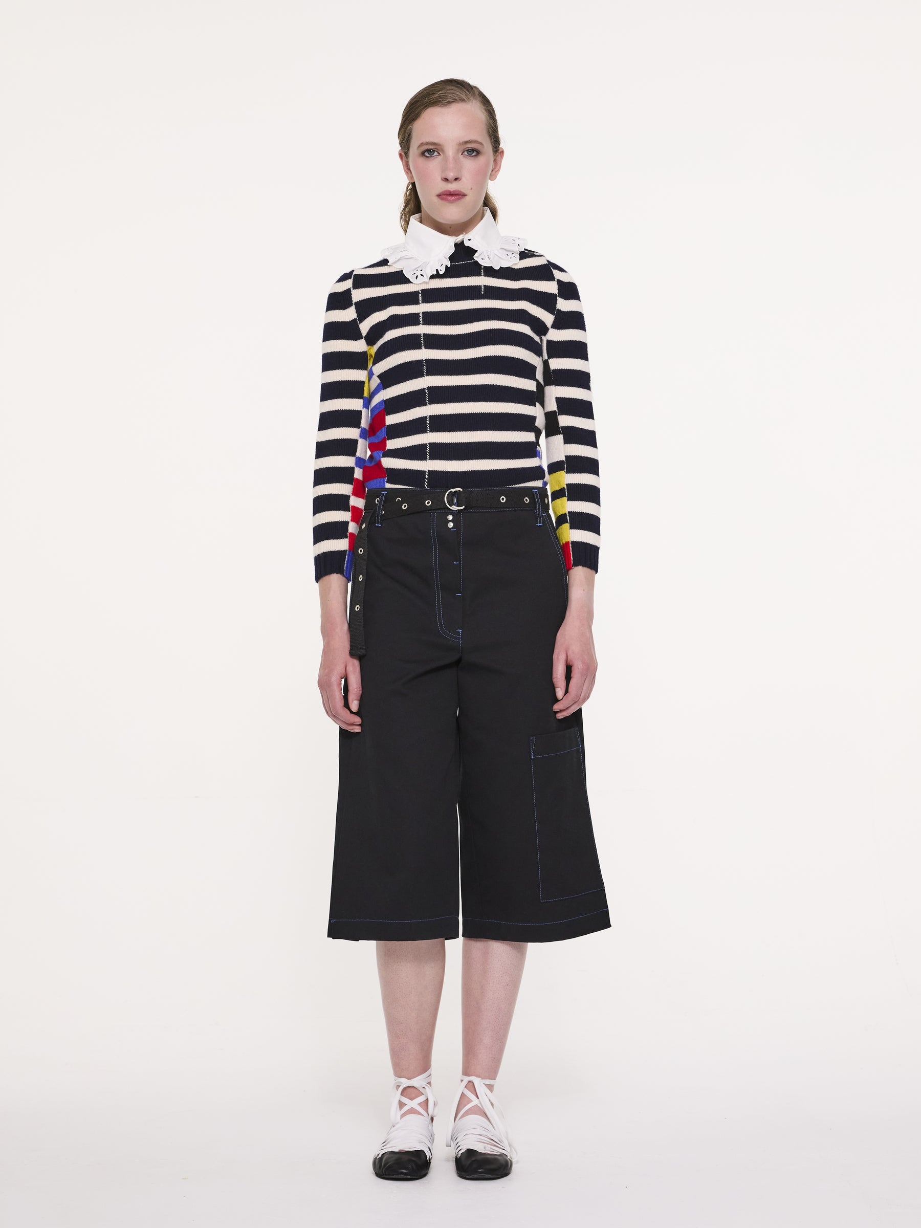 MAE Striped Sweater - Navy / Ecru / Multico