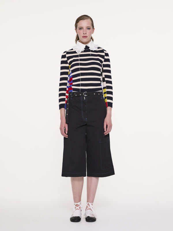 MAE Striped Sweater - Navy / Ecru / Multico