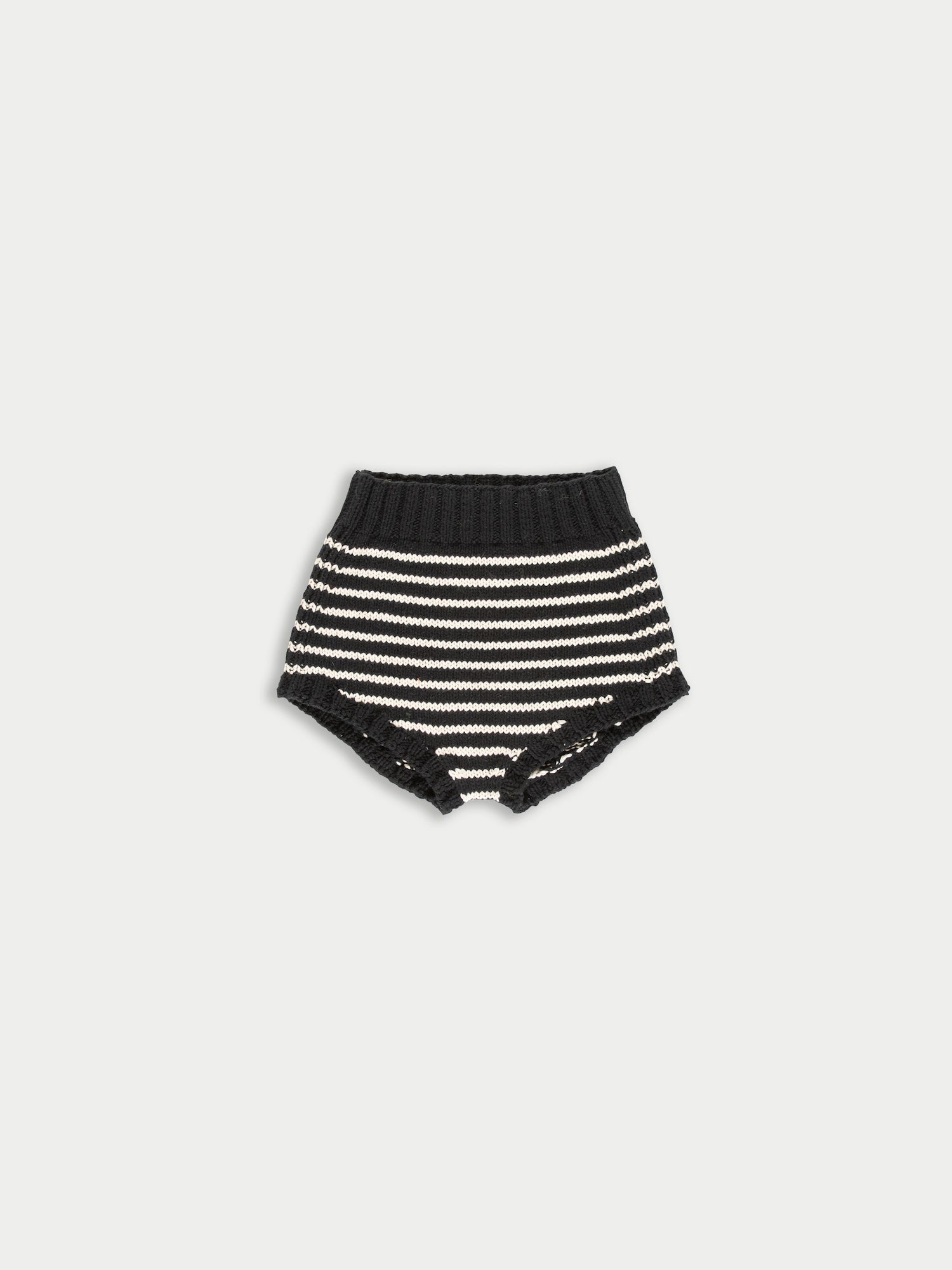 EDIE Handknitted Striped Pants - Black / White