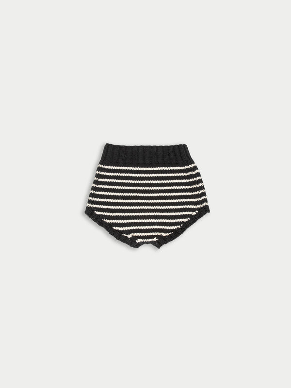 EDIE Handknitted Striped Pants - Black / White