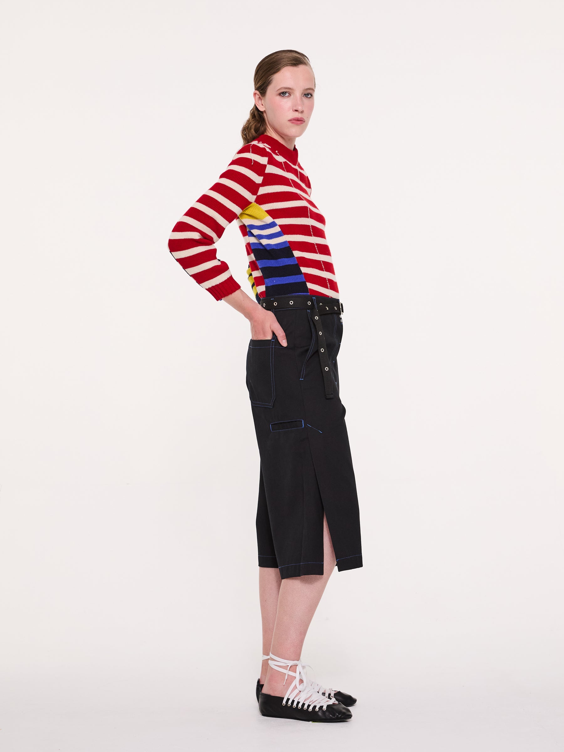 LAURA Cotton Panama Culottes - Black