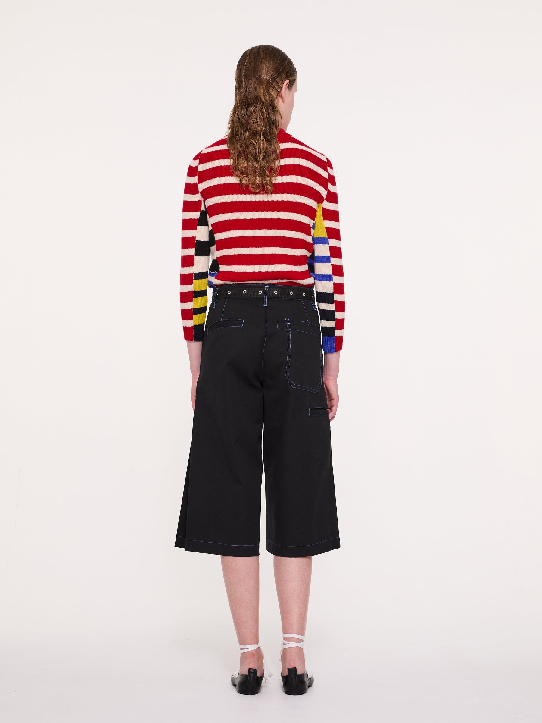 LAURA Cotton Panama Culottes - Black