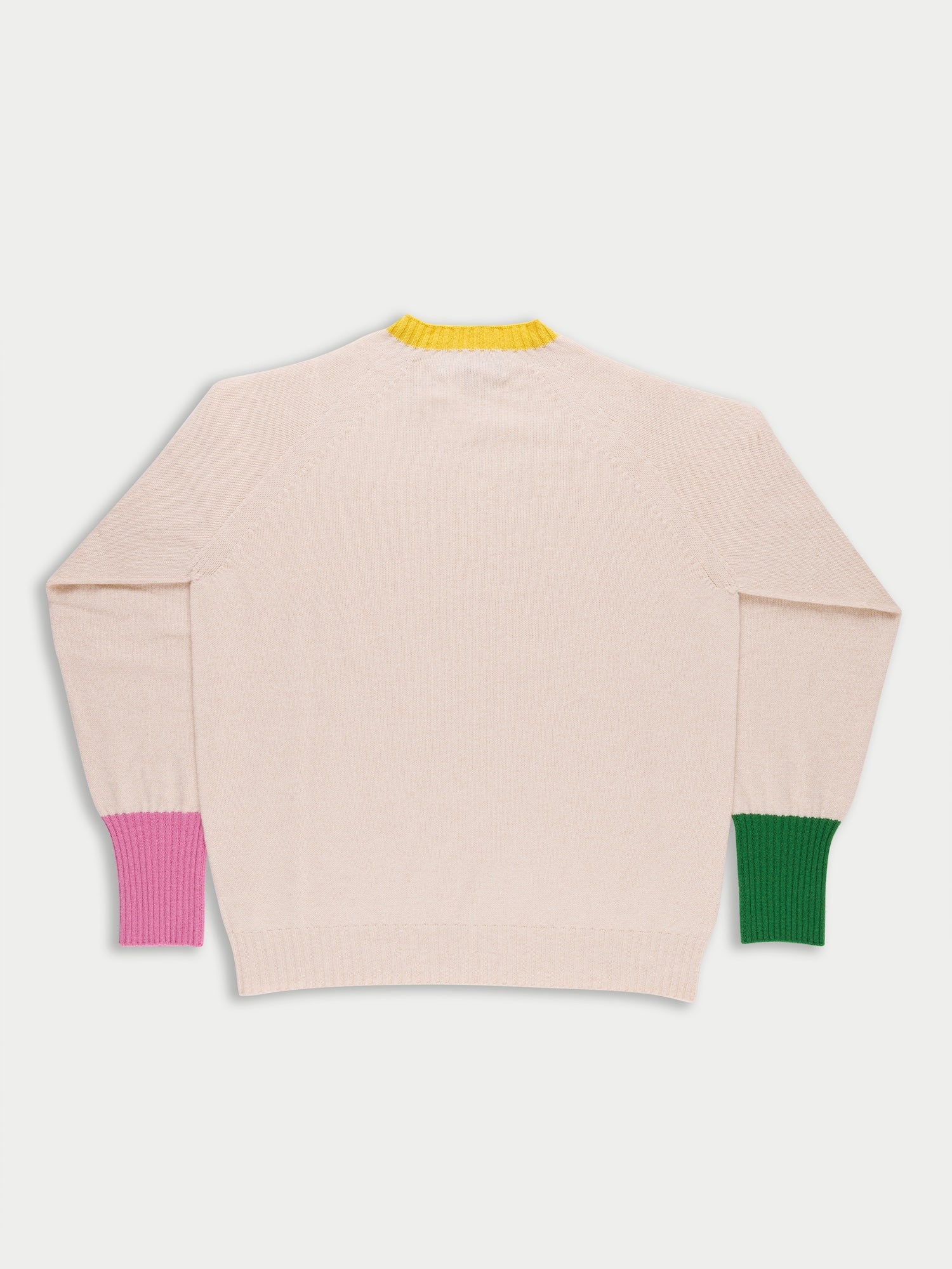 BRYAN Unisex Lambswool Sweater - Ecru / Green / Pink / Yellow