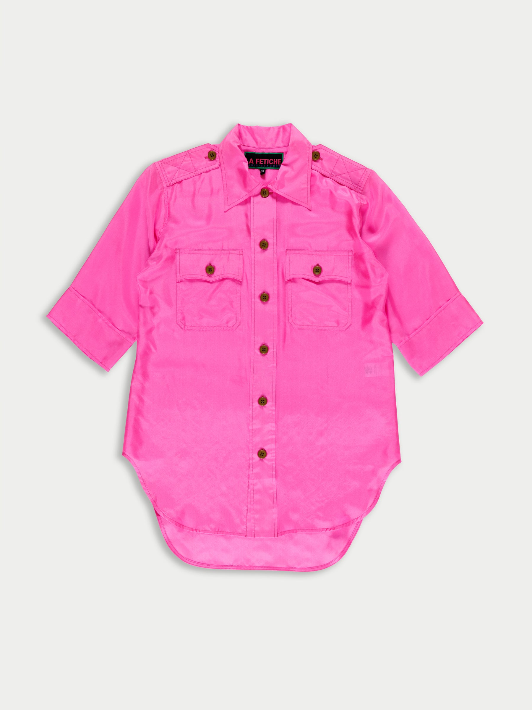ALICE Silk Utility Shirt - Pink