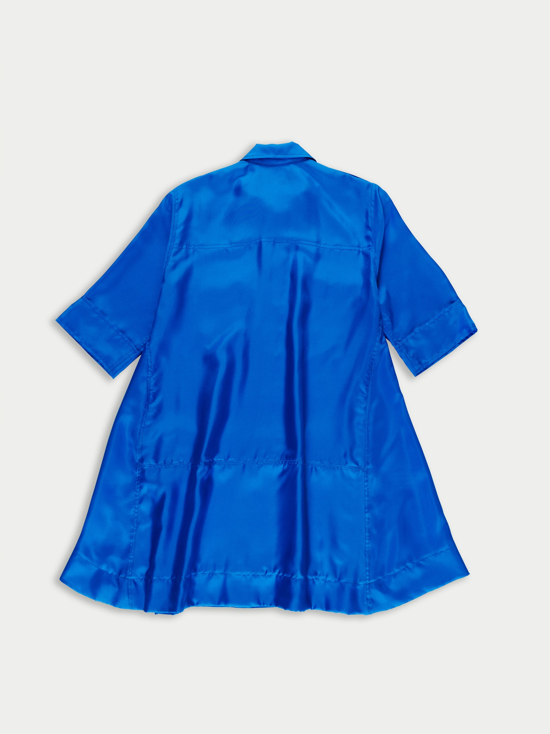 ALICIA Silk Utility Mini Dress - Electric Blue