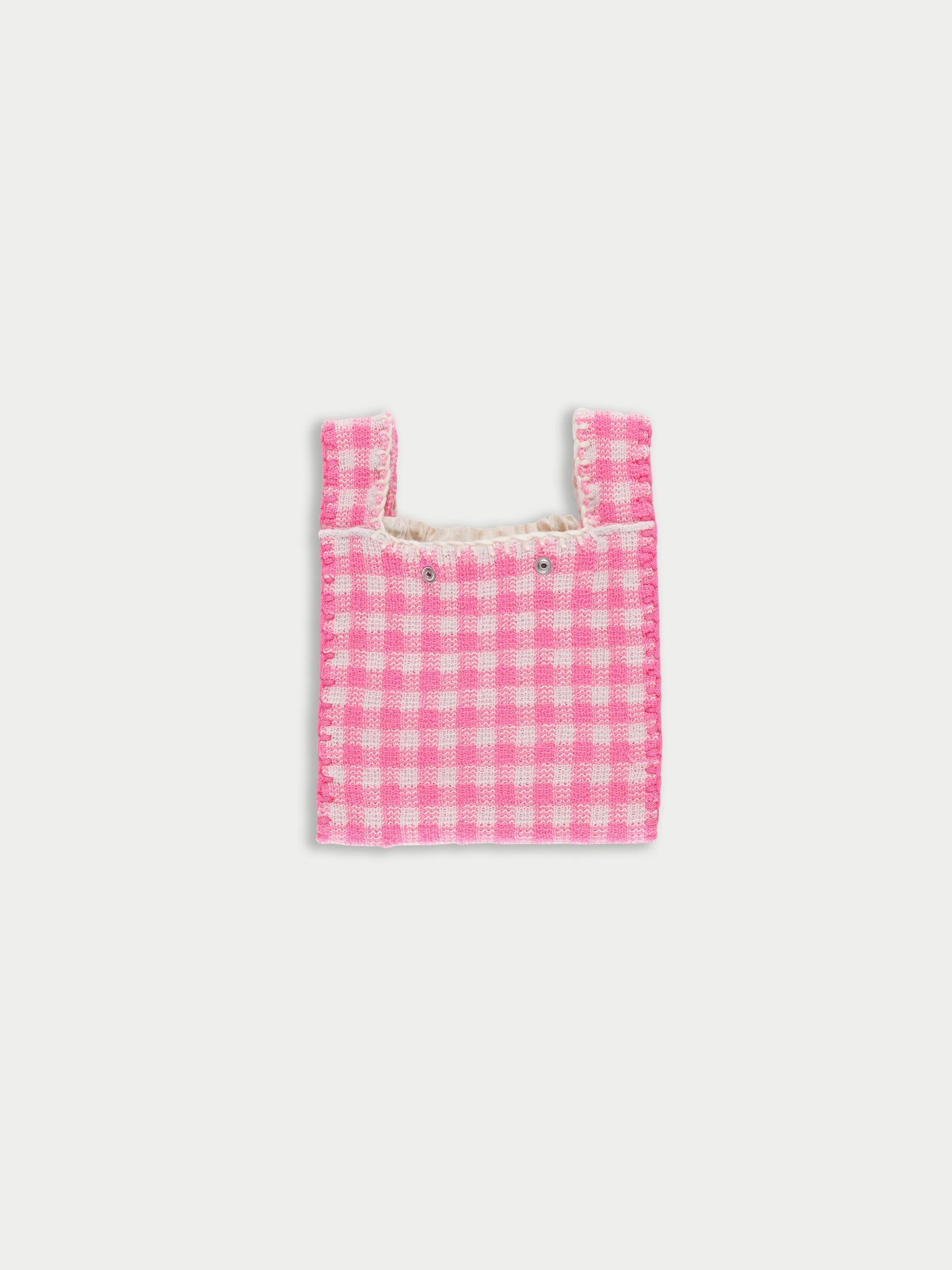 BEE Gingham Knitted Bag - Neon Pink