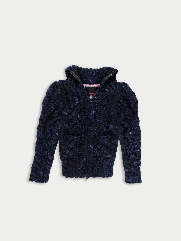 CARA Hand-knitted Chunky Sailor Jacket - Indigo Navy