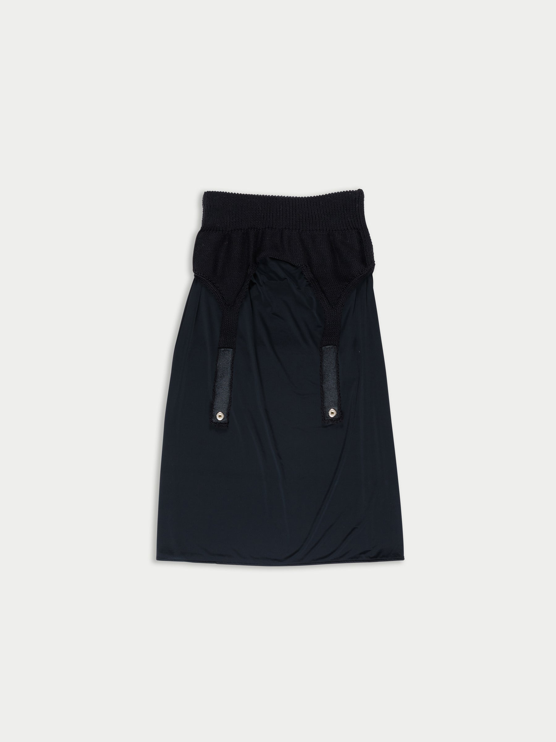 ELENI Slip Dress With Knitted Bralette - Black
