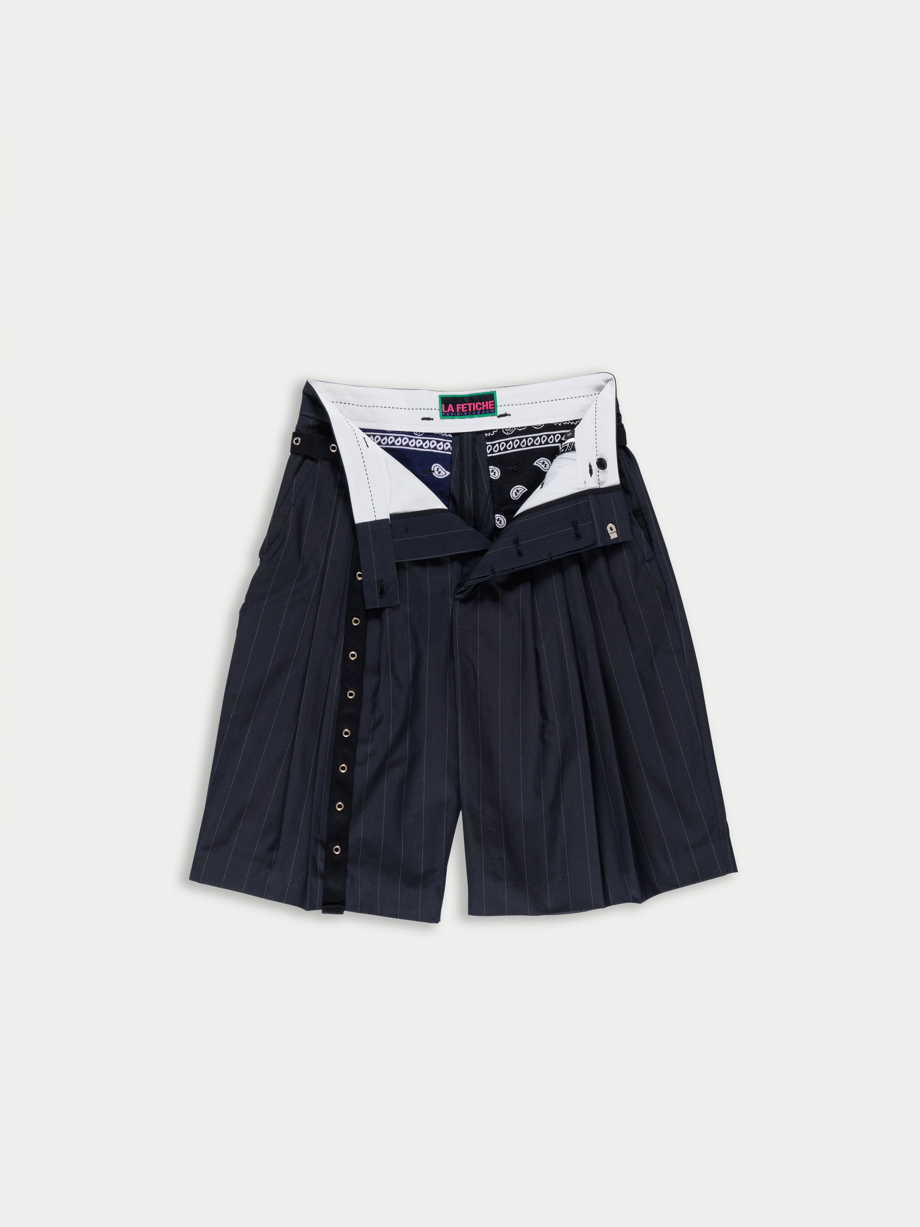 JACK Pinstriped Tailored Shorts - Navy Pinstripes