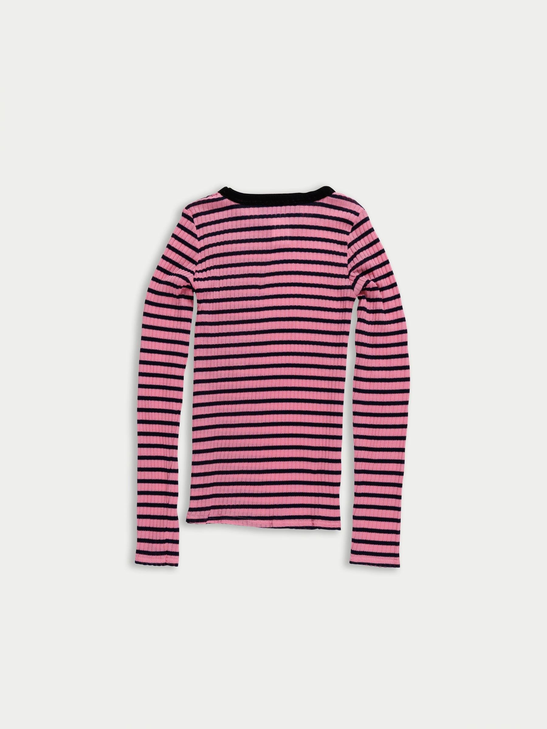 JACKIE RAYE Fine Weight Ribbed Top - Pink / Navy / Black