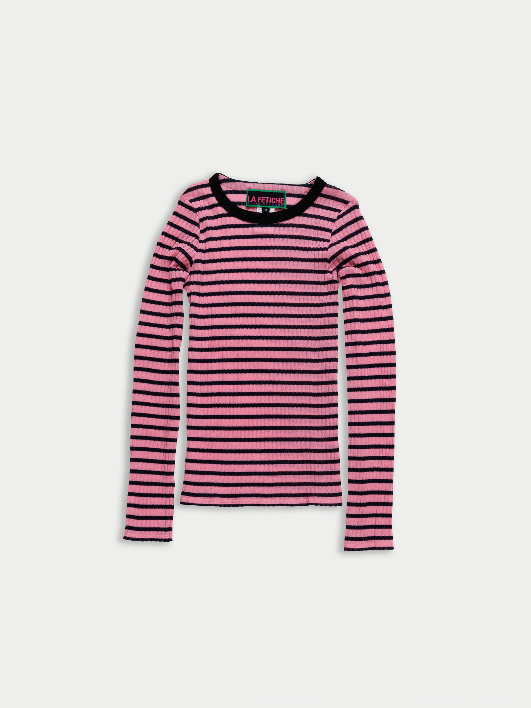 JACKIE RAYE Fine Weight Ribbed Top - Pink / Navy / Black