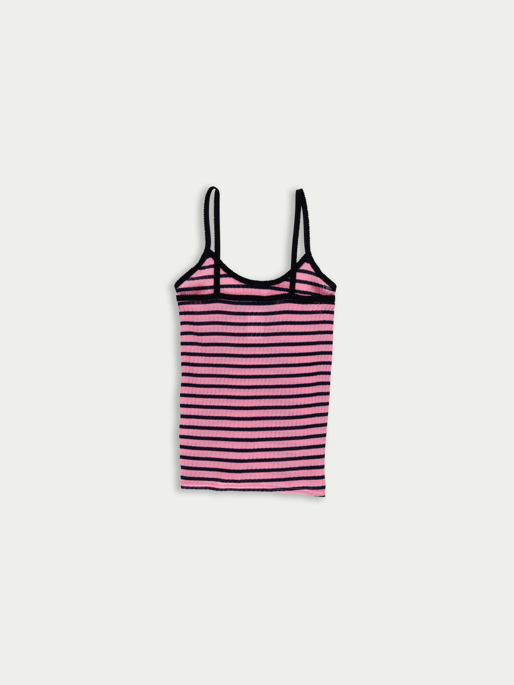 JADE Striped Fine Weight Ribbed Cami Top - Pink / Navy / Black