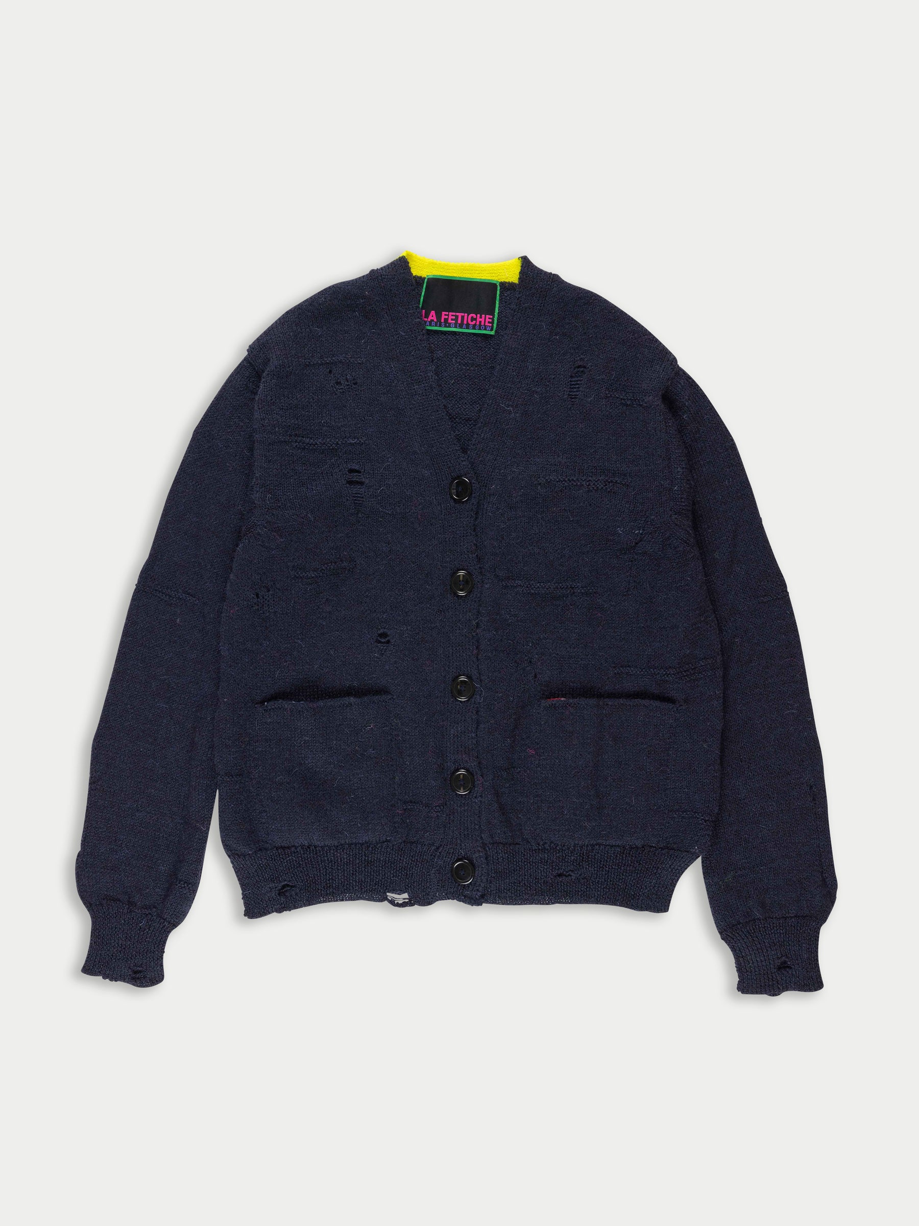 JOJO Mistake Stitch Cardigan - Navy / Black