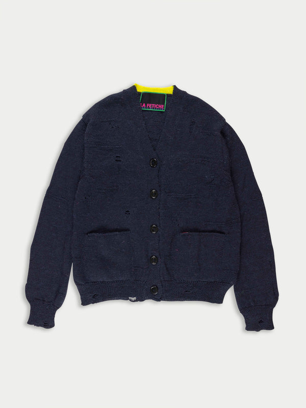 JOJO Mistake Stitch Cardigan - Navy