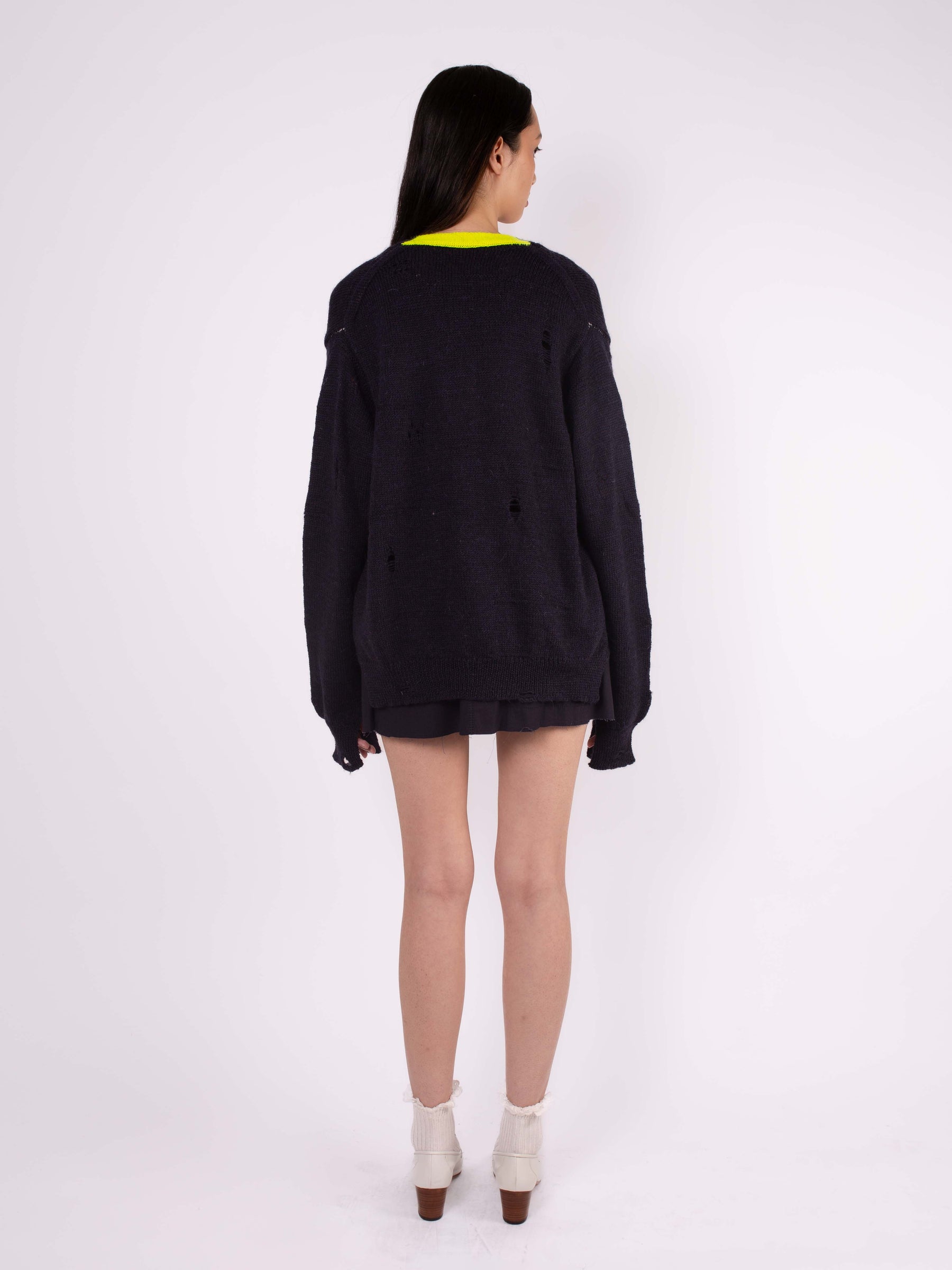 JOJO Mistake Stitch Cardigan - Navy / Black