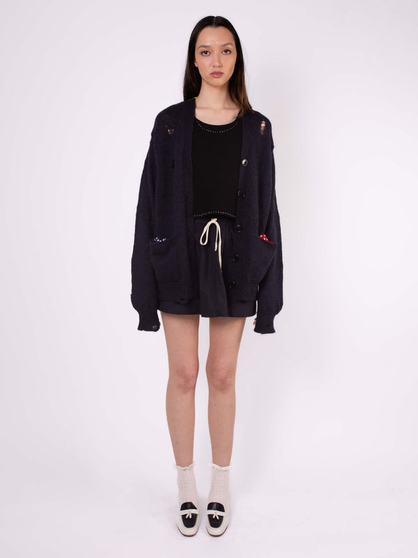 JOJO Mistake Stitch Cardigan - Navy