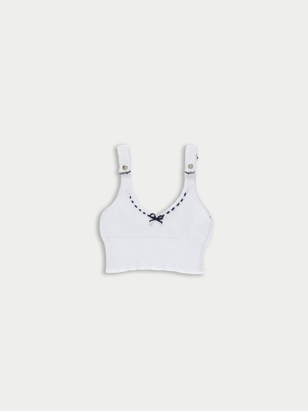 JOSEPHINE Knitted Bralette - White
