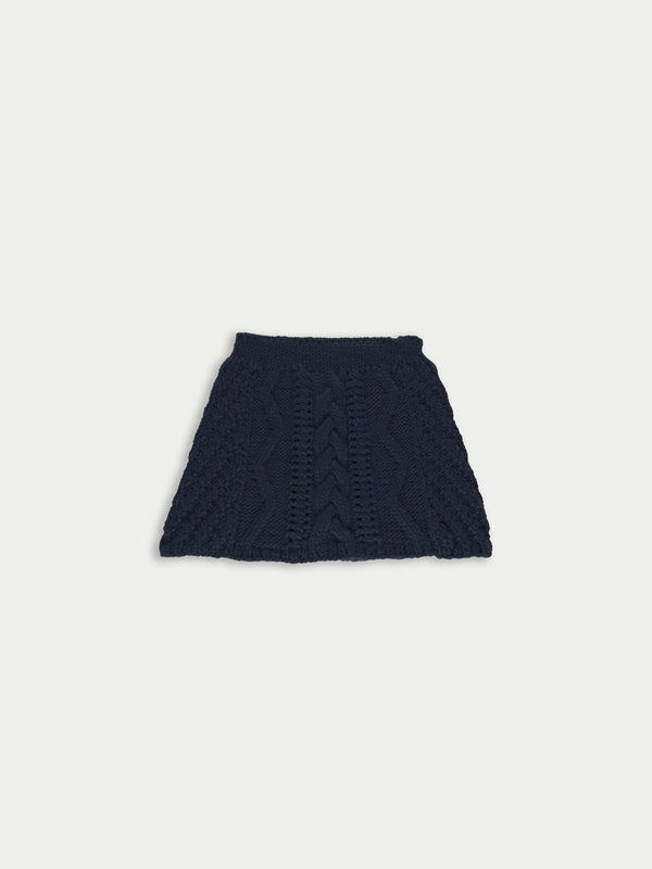 KAT Cable A-line Skirt - Navy