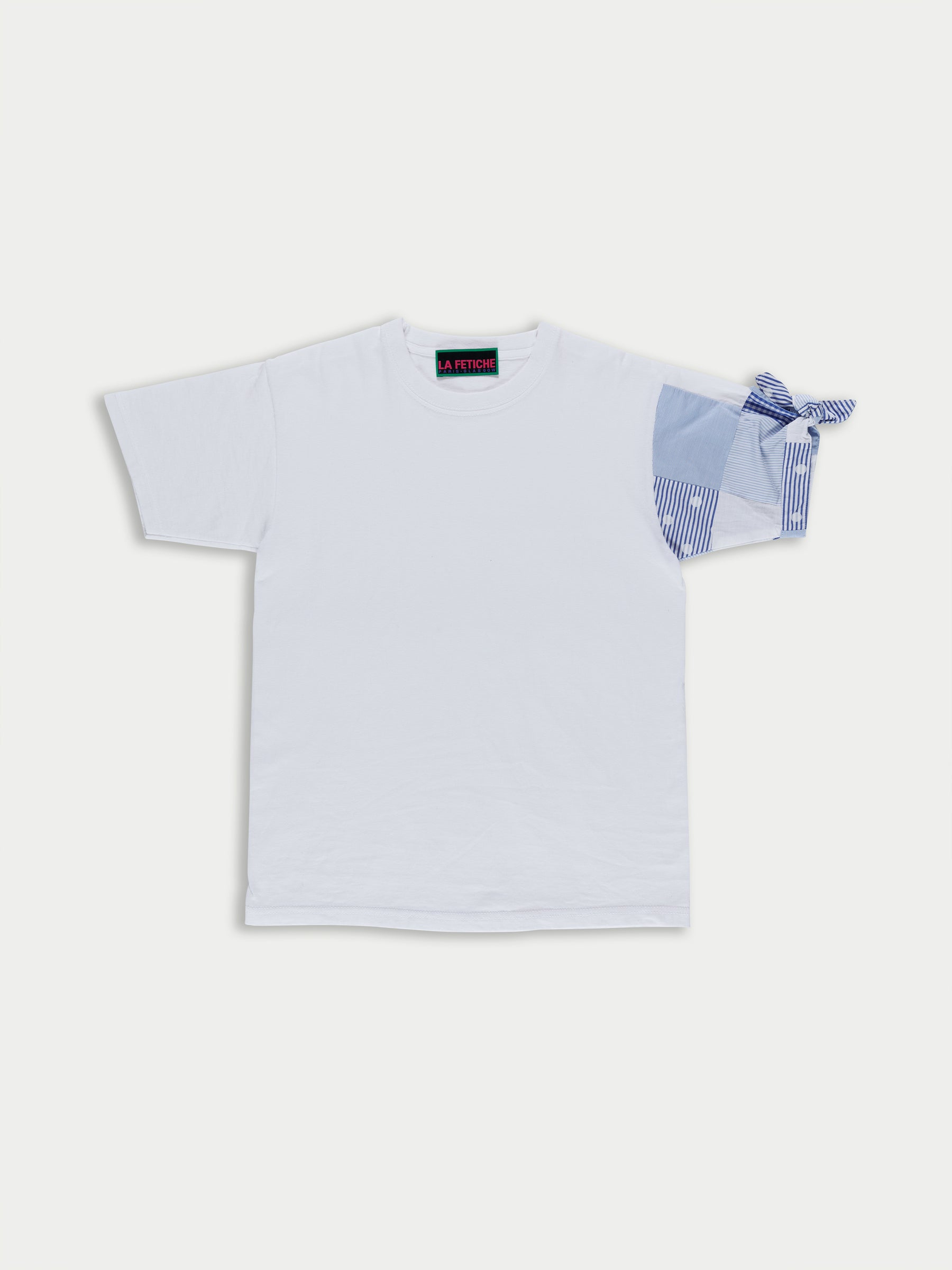 MINNIE Short Sleeve T-shirt - White / Blue Shirting