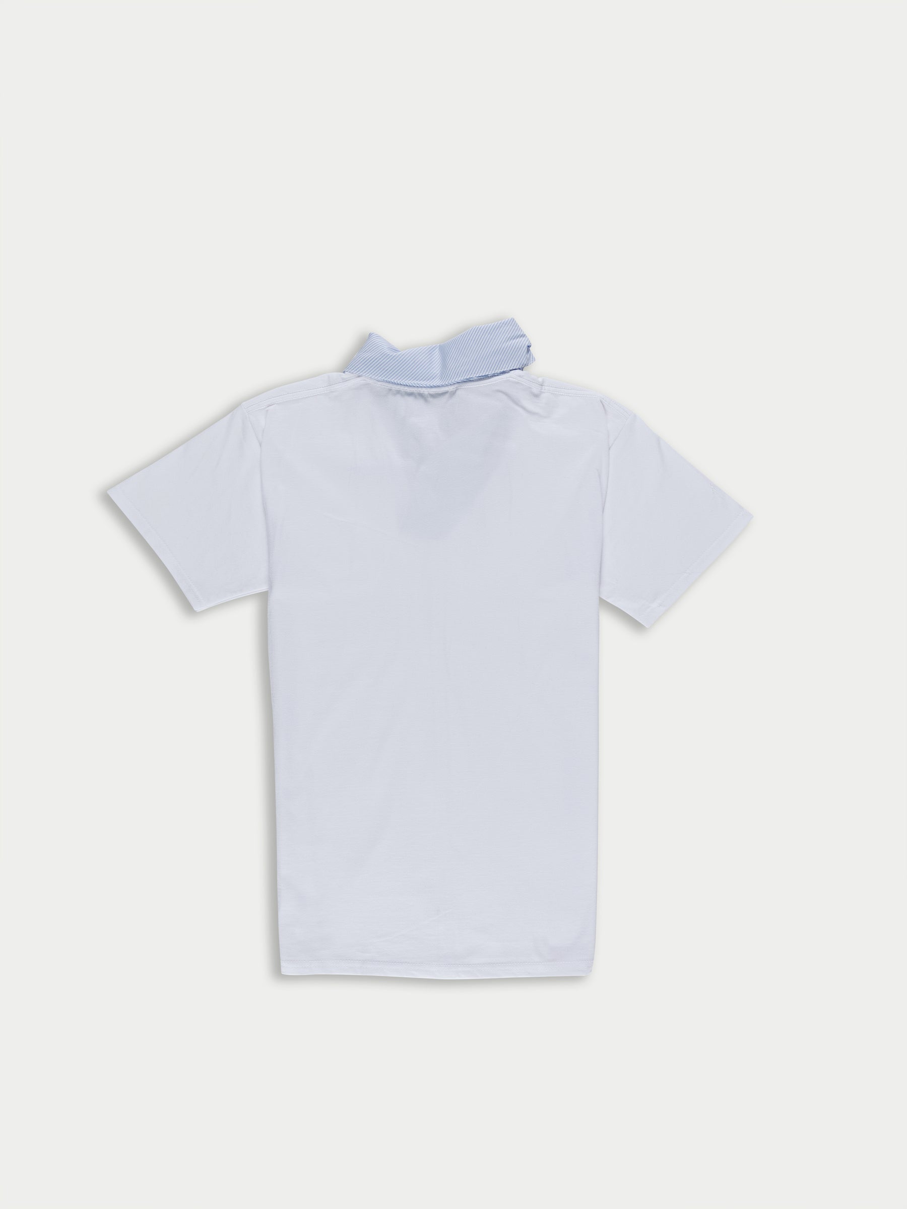 NELLY Short Sleeve T-shirt - White / Blue Shirting