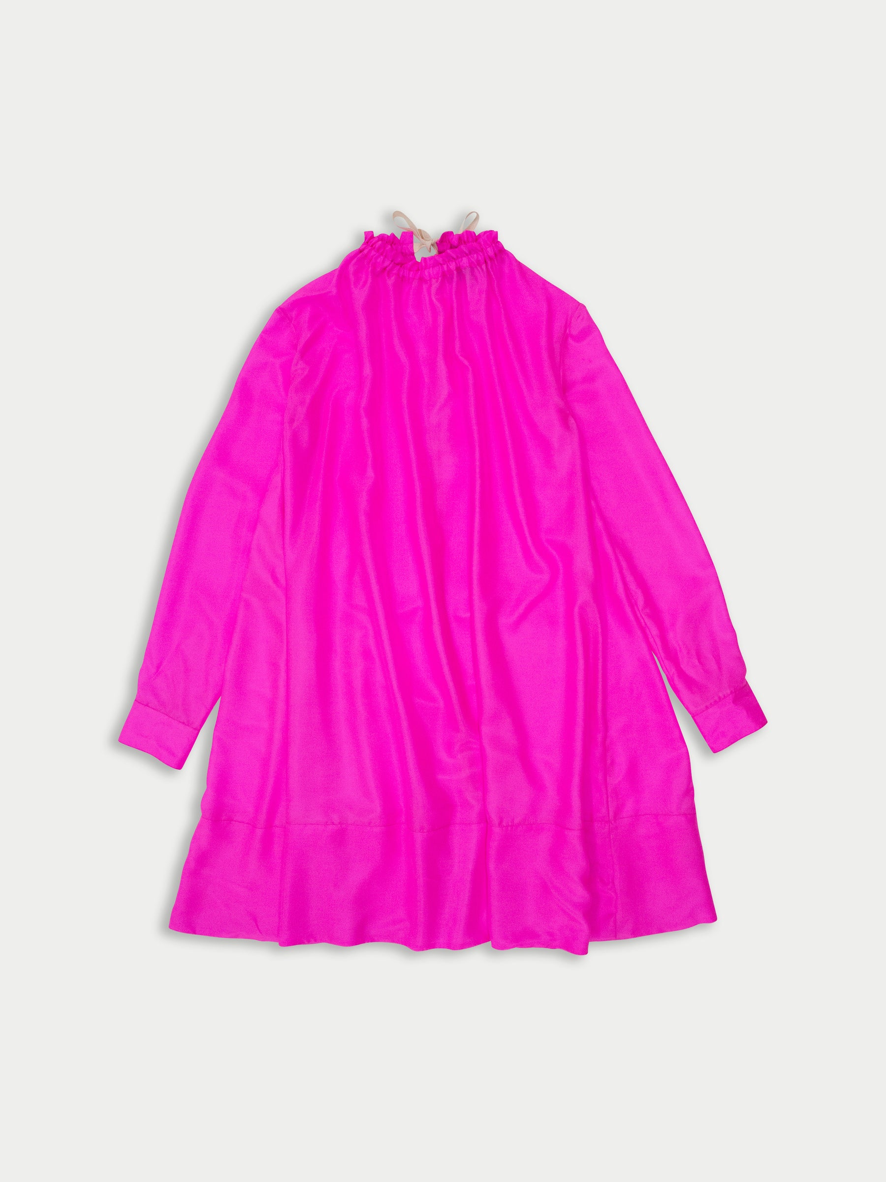 JILL Silk Dress - Neon Pink