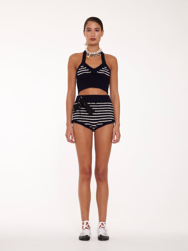 EDIE Striped Pants - Navy / Ecru