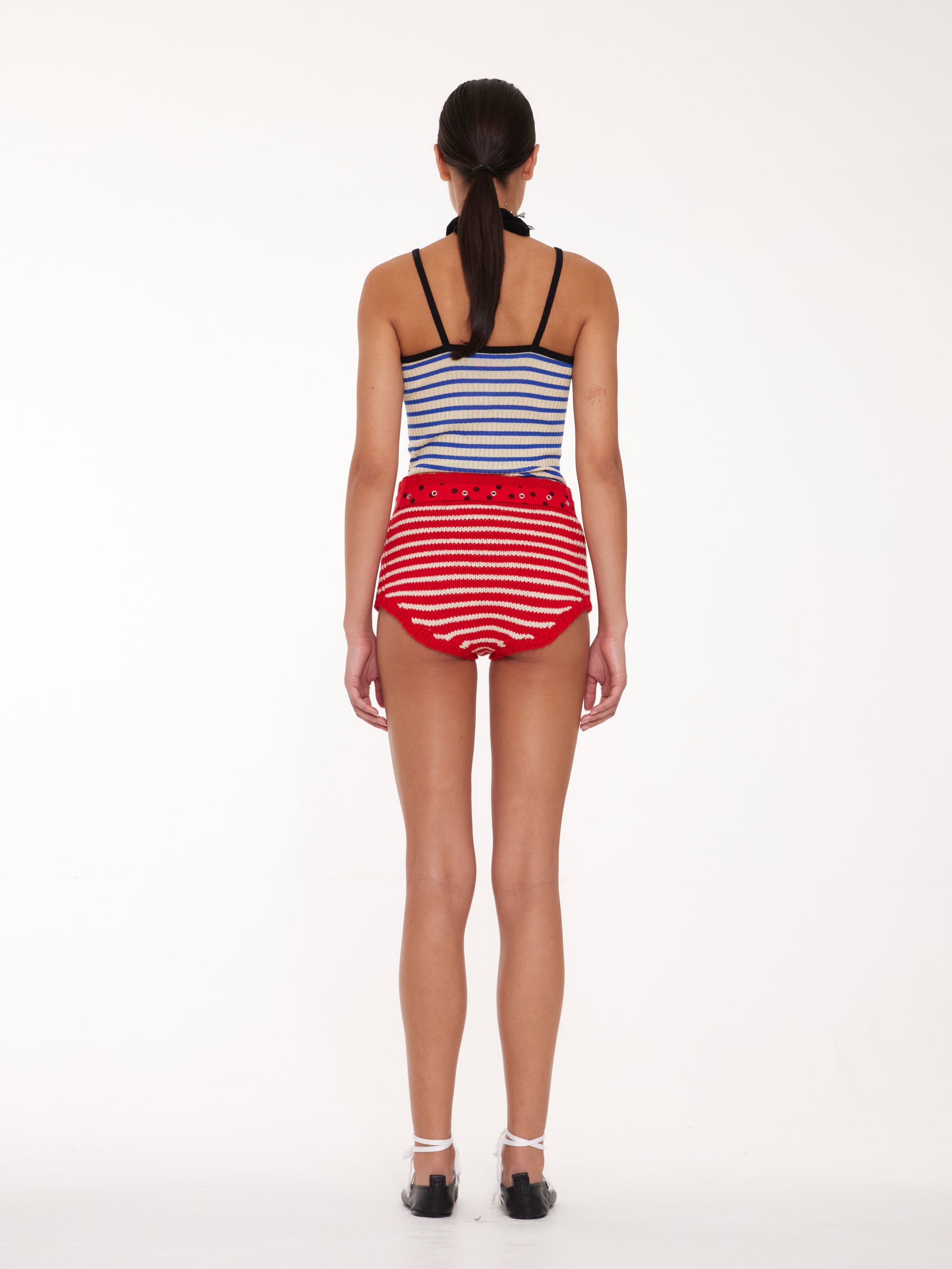 EDIE Striped Pants - Red / Ecru